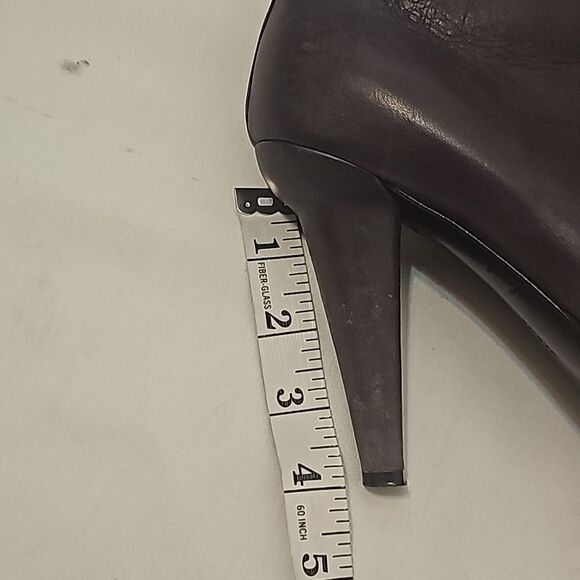 - BOTTEGA VENETA Purple Leather Platform Heels Slip On Heel Ankle Boots … - Picture 9 of 14